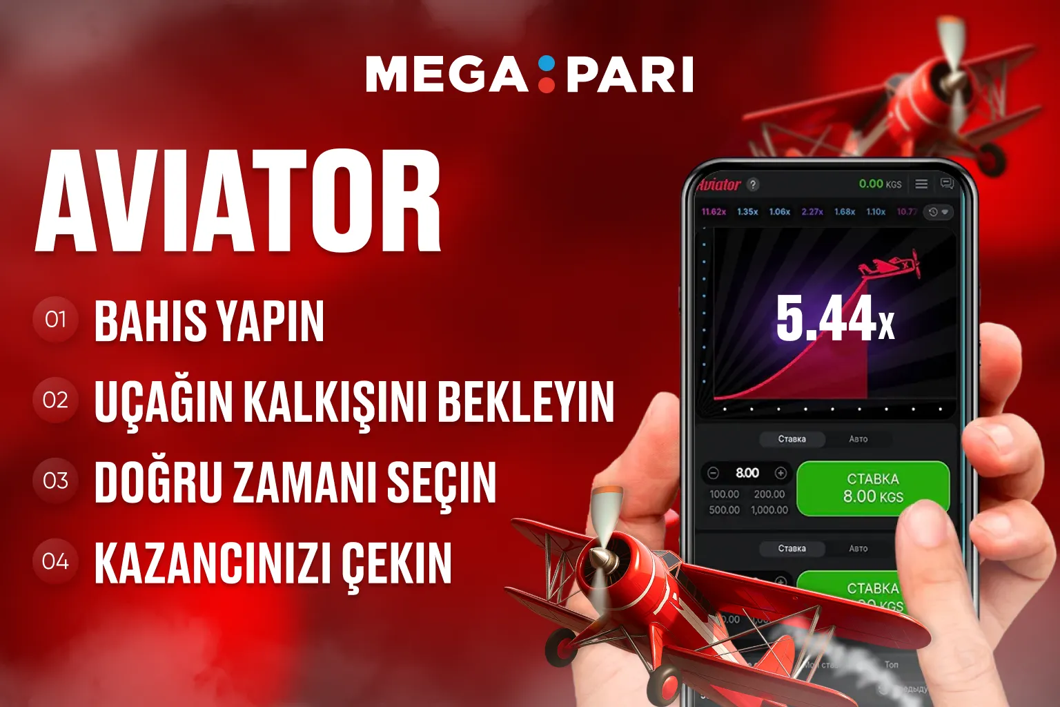 Megapari Aviator Nasıl Oynanır Megapari Aviator oyununun nasıl oynandığını anlatan görsel rehber